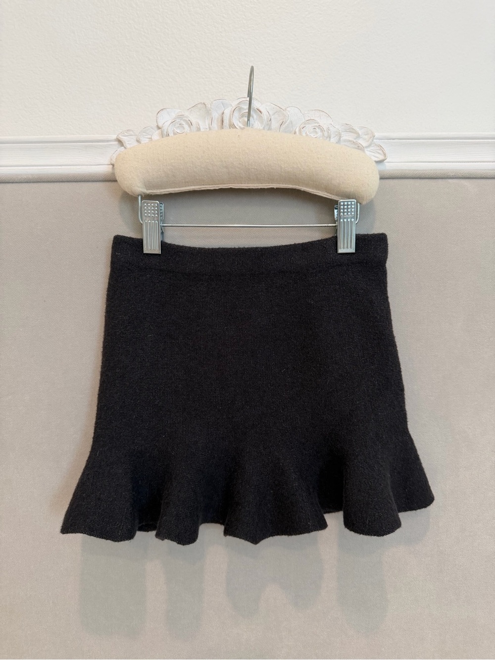 Zara Girls Knit Ruffle Hem Mini Skirt